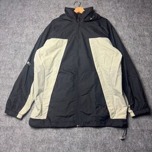 Vintage Nike Hooded Windbreaker Jacket Black Gray Colorblock Size L